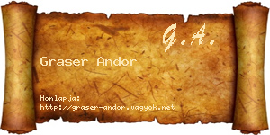 Graser Andor névjegykártya